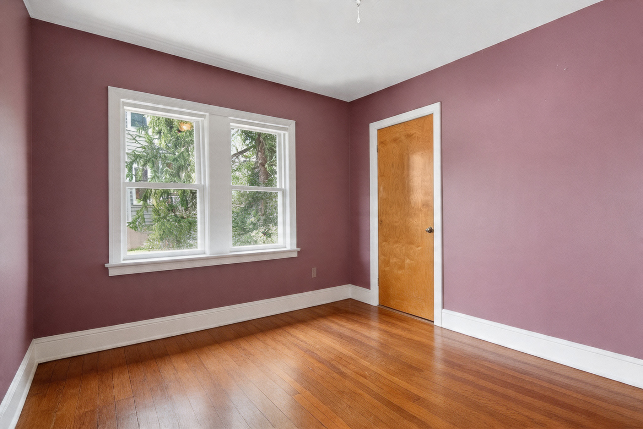 Clean empty bedroom after virtual renovation